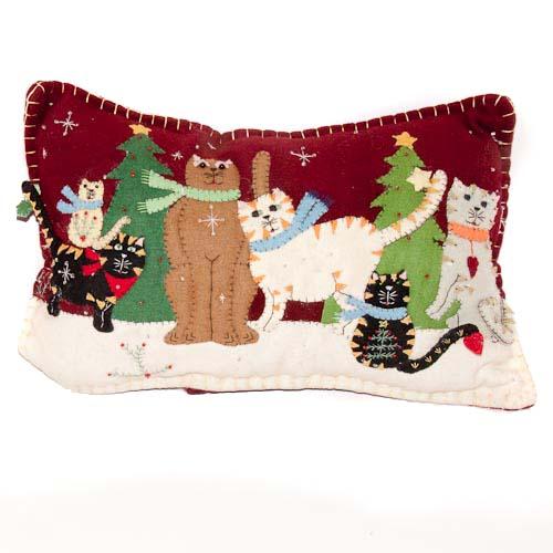  Holiday Pillow - Six Cats Christmas