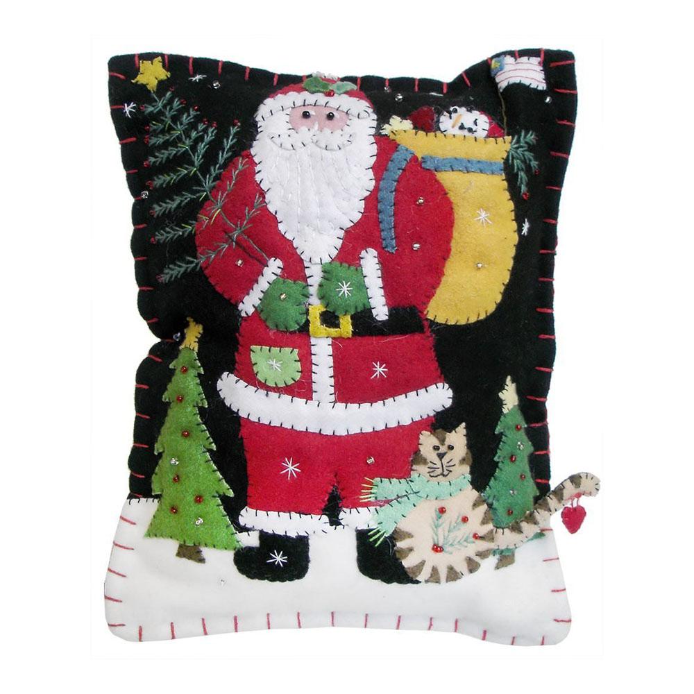  Holiday Pillow - Santa's Sack With Cat
