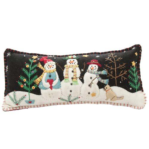 Holiday Pillow - Three Snowmen