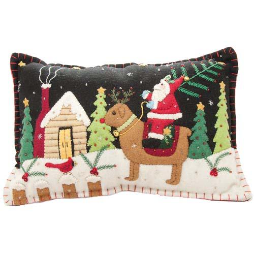 Holiday Pillow - Santa with Reindeer