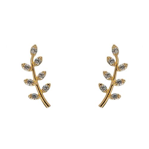 Leaf Stud Earrings- Gold