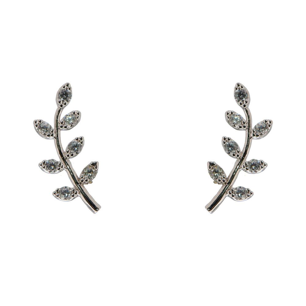  Leaf Stud Earrings- Silver