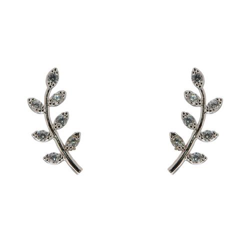 Leaf Stud Earrings- Silver
