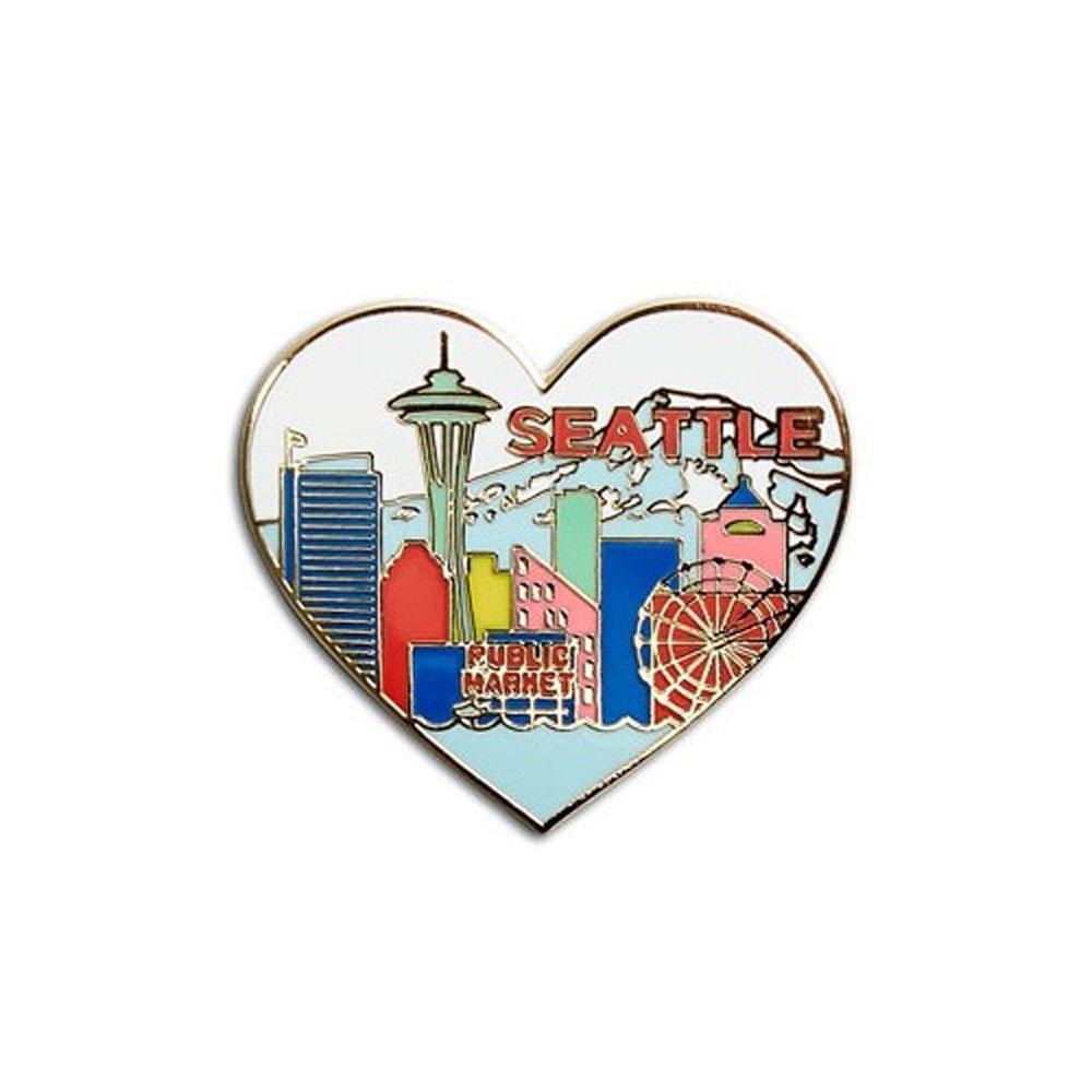  Enamel Pin : Seattle Skyline Heart