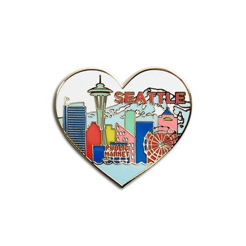 Enamel Pin: Seattle Skyline Heart