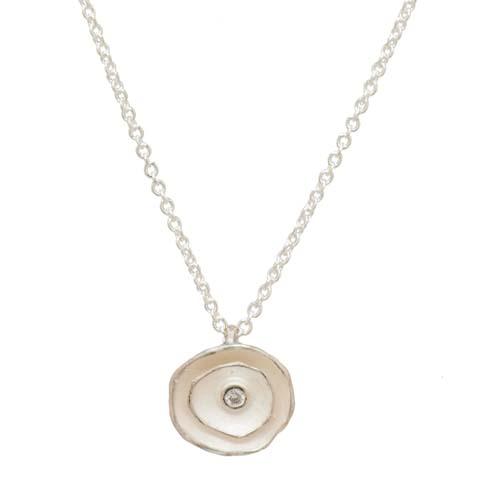 Oyster Dish Pendant with Diamond