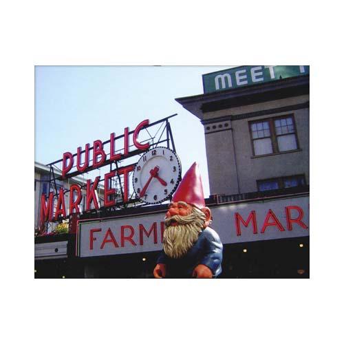 Gnome Seattle Postcard: Public Market