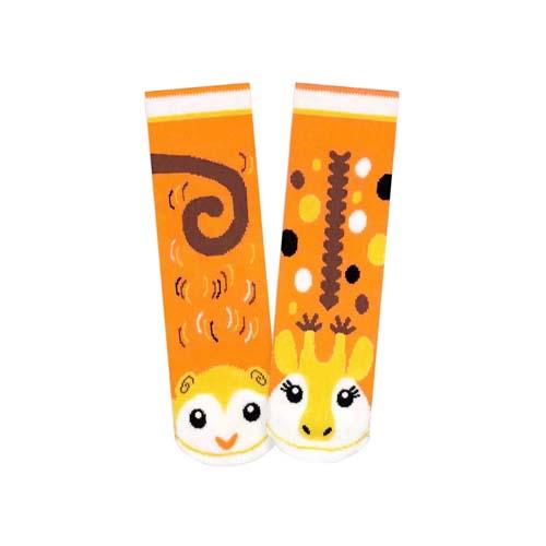  Kids Socks : Monkey/Giraffe (1- 3yrs)