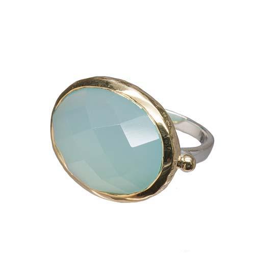  Oval Chalcedony Ring : Size 7