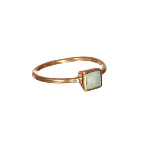 Square Ring: Blue Chalcedony