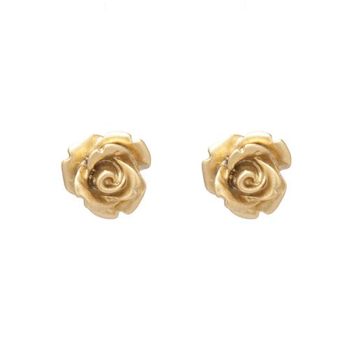 Mini Rose Earrings- Gold
