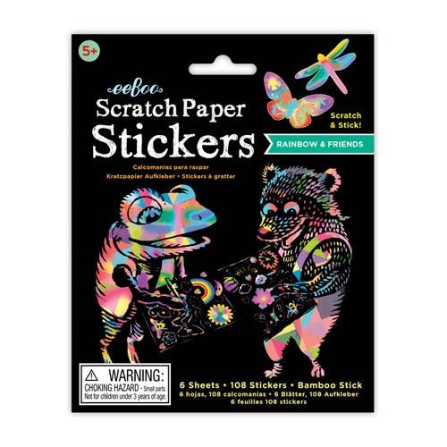 Scratch Paper Stickers: Rainbow and Friends