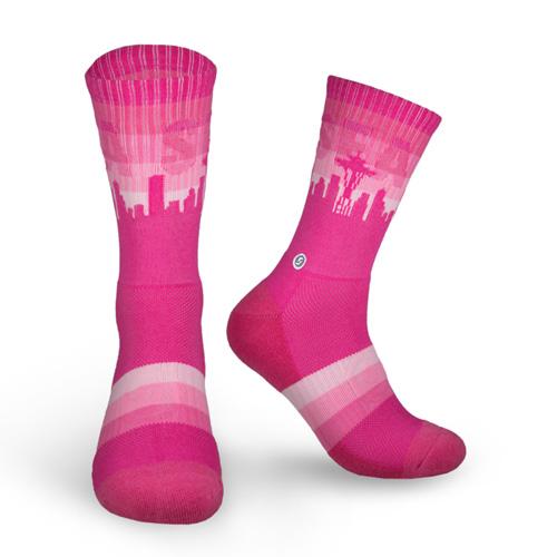 Skyline Socks: Seattle Pink