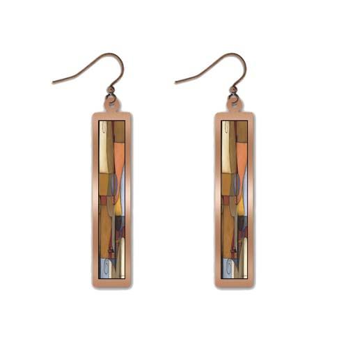 Giclée Earrings: Long Copper Neutral