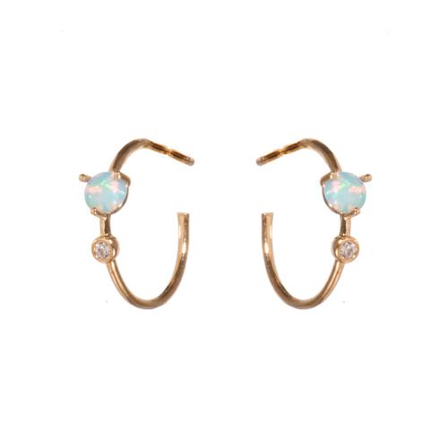 Clear Opal Hoop Earrings