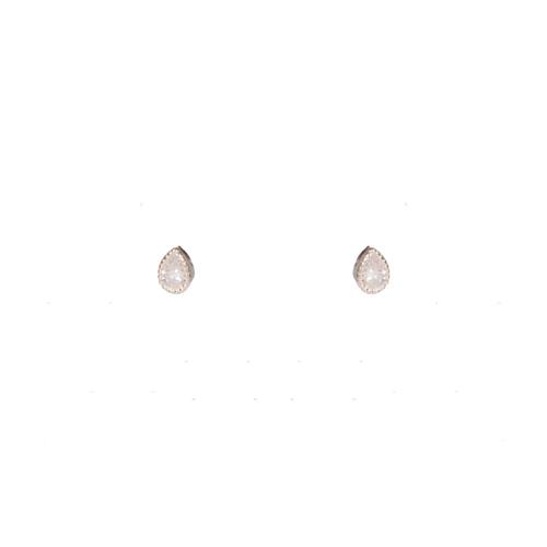 Mini Teardrop Earrings: Clear/Silver