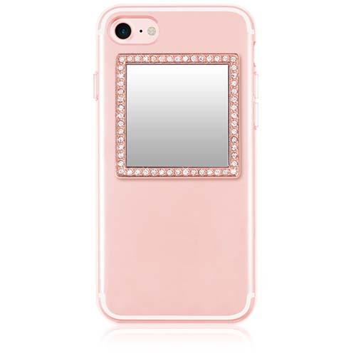 Phone Mirror: Square/Crystal/Rose Gold