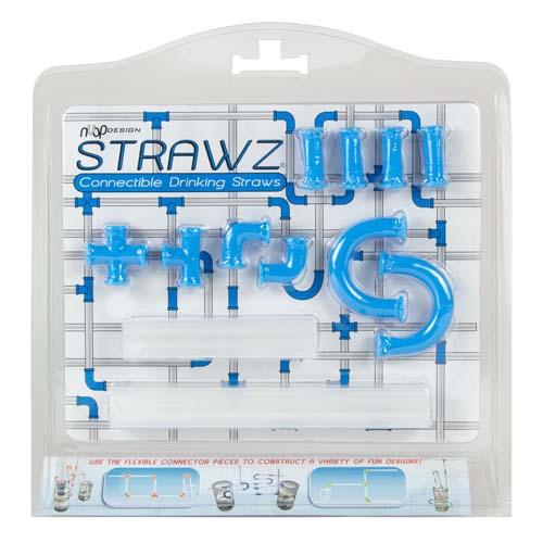 Strawz Connectible Drinking Straws: Blue