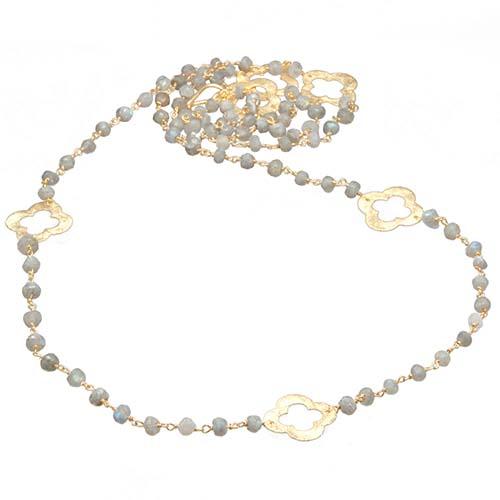 Clover Necklace: Labradorite/Gold