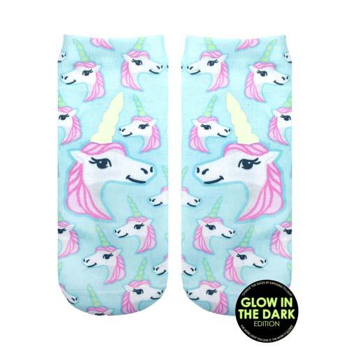 Glow Ankle Socks: Pastel Unicorns
