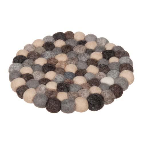 Felted Wool Trivet: Round/Gray