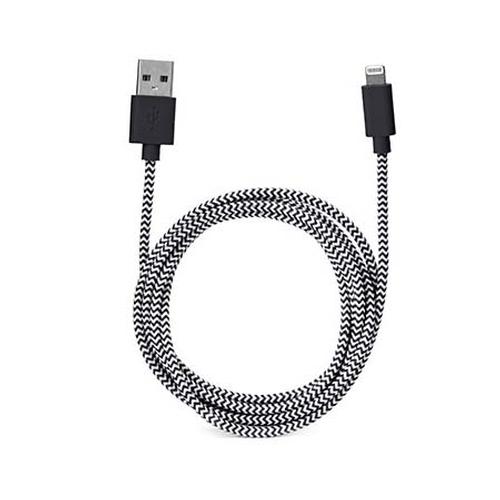 Lightning Cotton Braided Cable: Black