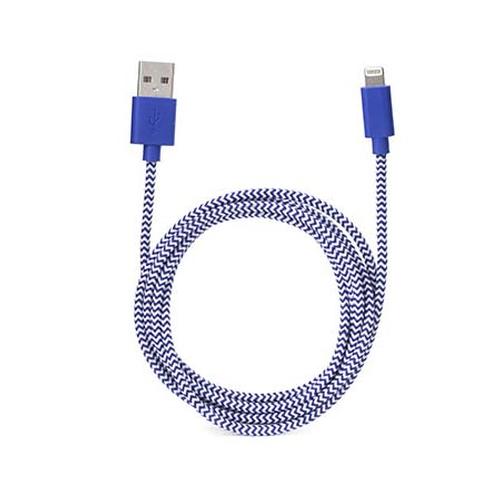 Lightning Cotton Braided Cable: Blue