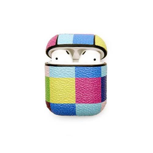 Plaid Earbud Case: Yellow/Blue