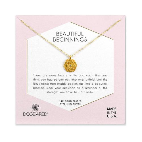 Beautiful Beginnings Lotus Necklace: Gold