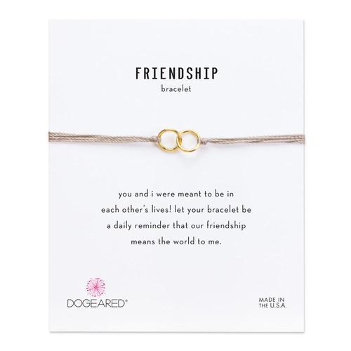 Linked Rings Friendship Bracelet: Gold/Taupe