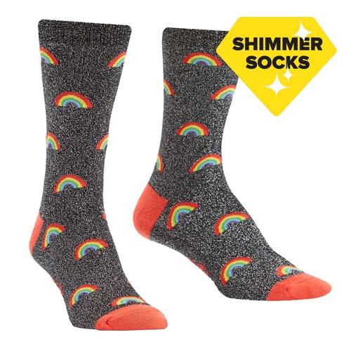 Crew Socks: Glitter Over the Rainbow