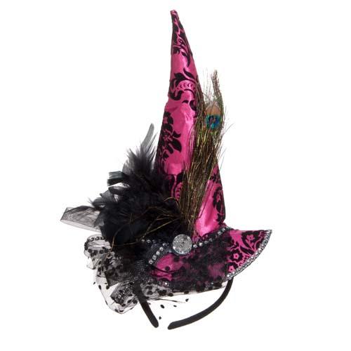 Peacock Headband Witch Hat: Pink