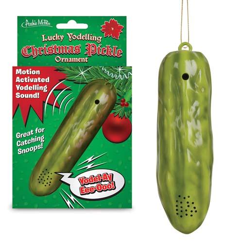Lucky Yodelling Christmas Pickle Ornament