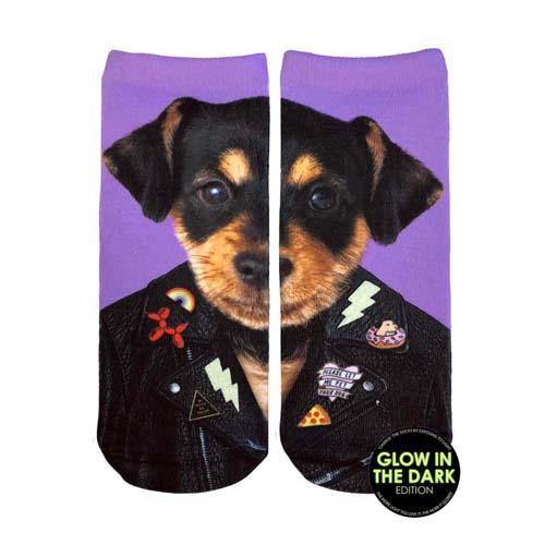 Glow Ankle Socks: Punk Dog