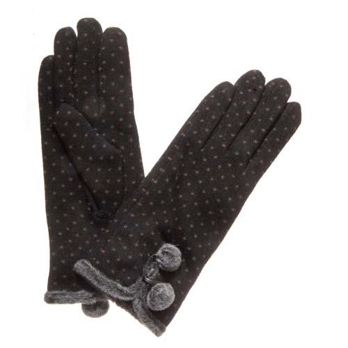 Polka Dot Gloves: Black