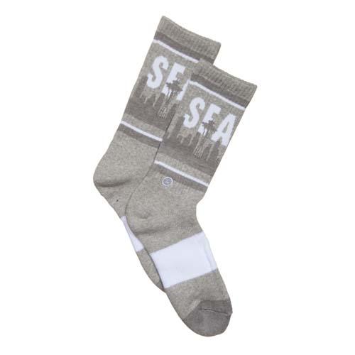 Skyline Socks: Seattle Gray/White