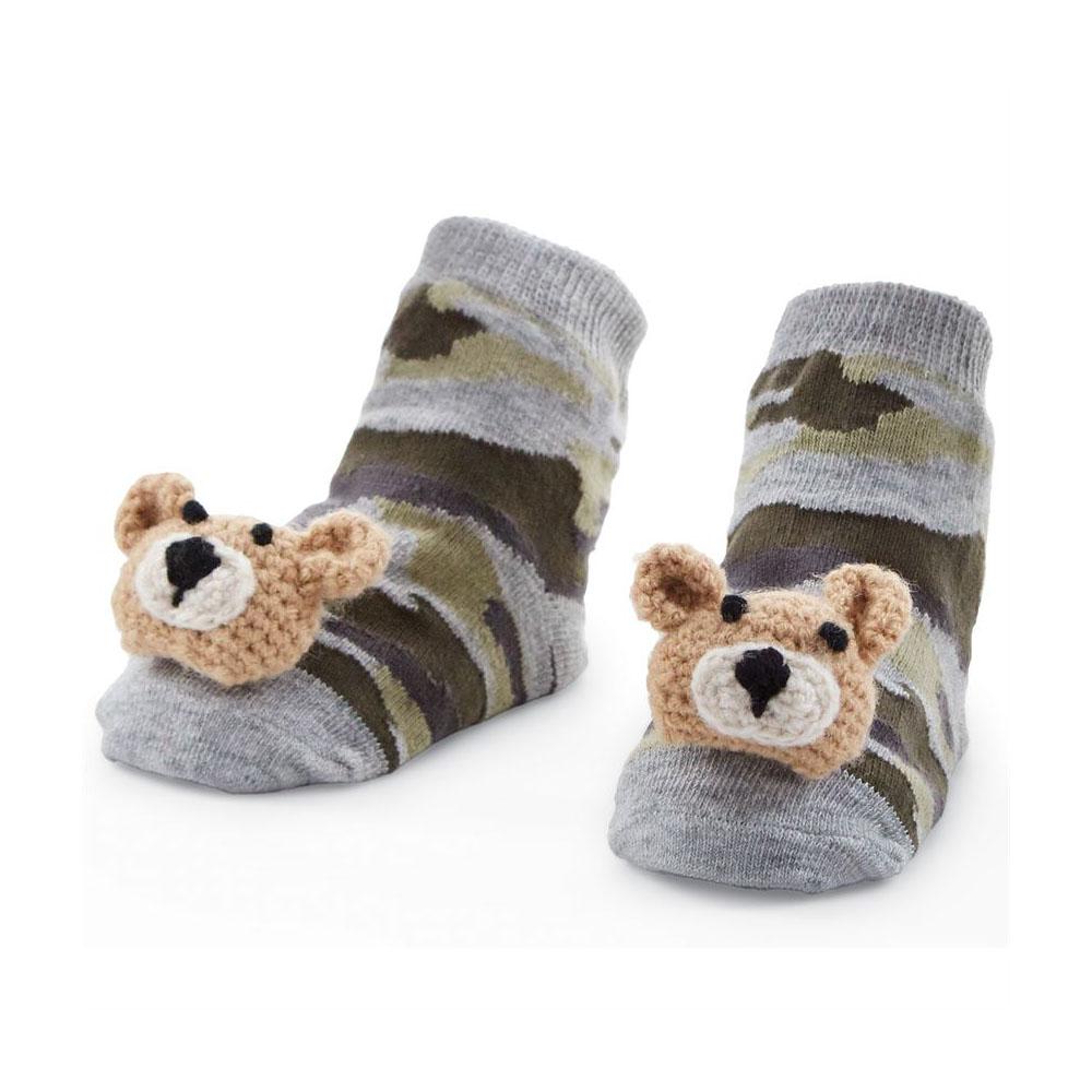  Rattle Toe Socks : Camo Bear