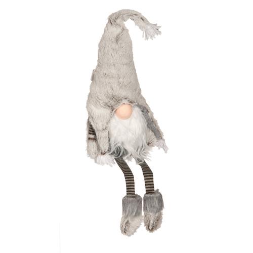 Gray Fur Hat Dangle Leg Gnome