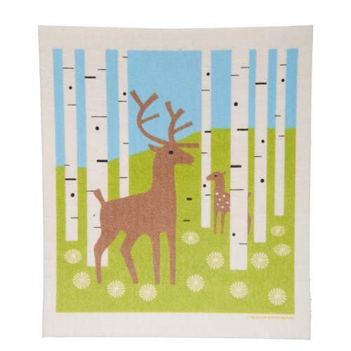 Swedish Dish Towel: Deer in Forest