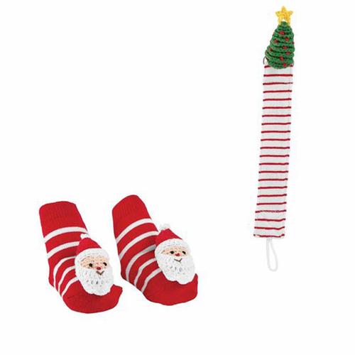 Christmas Pacy Clip & Sock Set: Santa