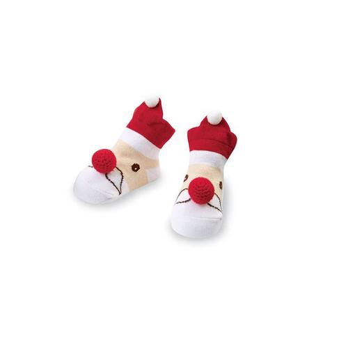 Christmas Knit Nose Rattle Toe Socks: Santa