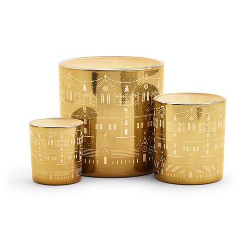 Holiday Town Scene Candleholder