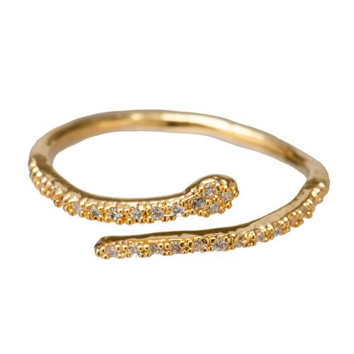 Sparkling Snake Ring: Gold