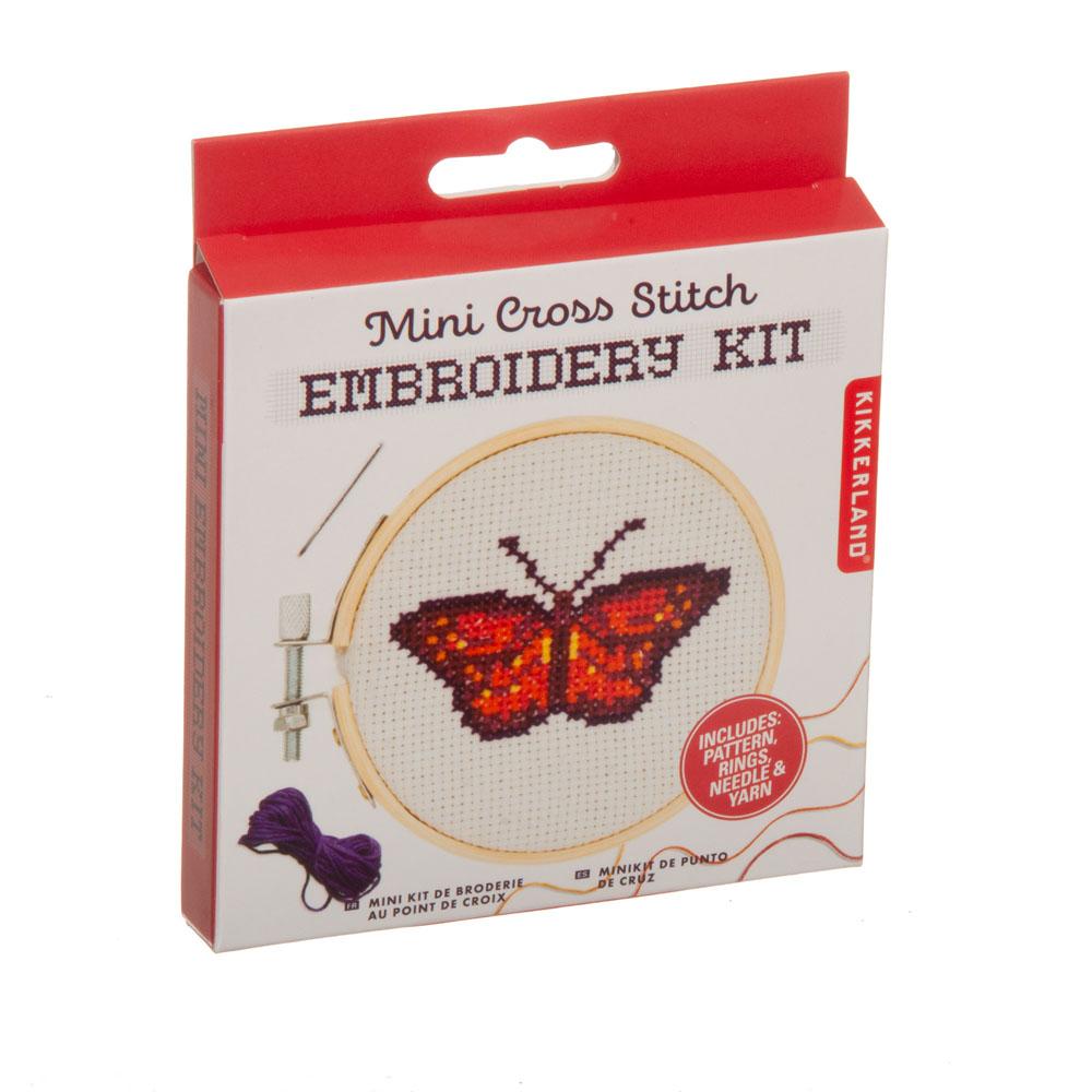 Fireworks Gallery  KIKKERLAND DESIGN Mini Cross Stitch Embroidery Kit:  Butterfly