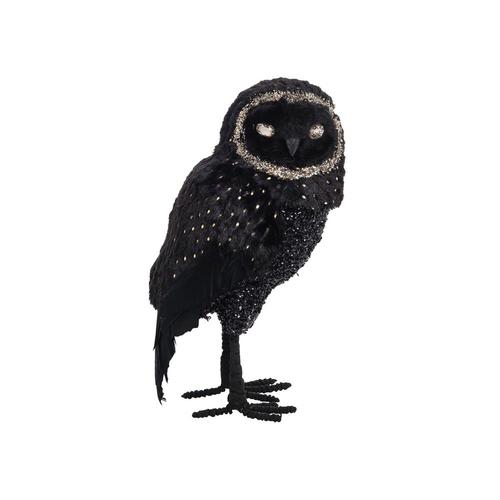 Black Velvet Owl Figurine