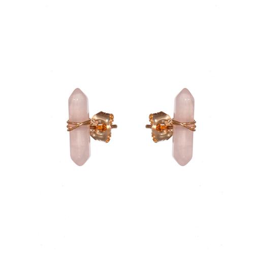 Mineral Point Earrings: Rose Quartz/Love