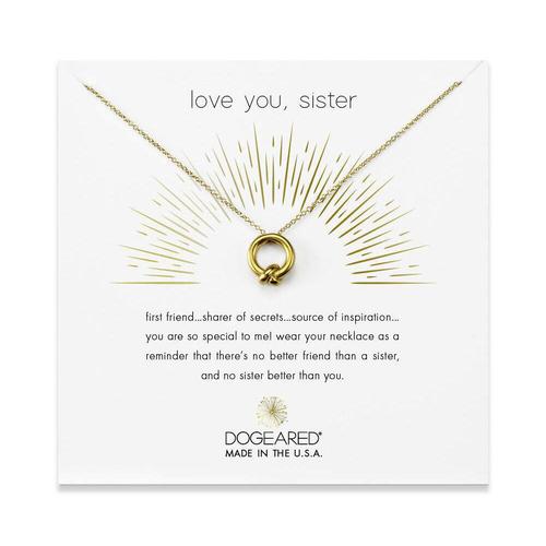 Love You, Sister Necklace: Gold