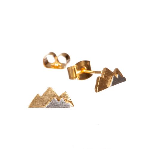 Dainty Mountain Earrings: Gold/Silver
