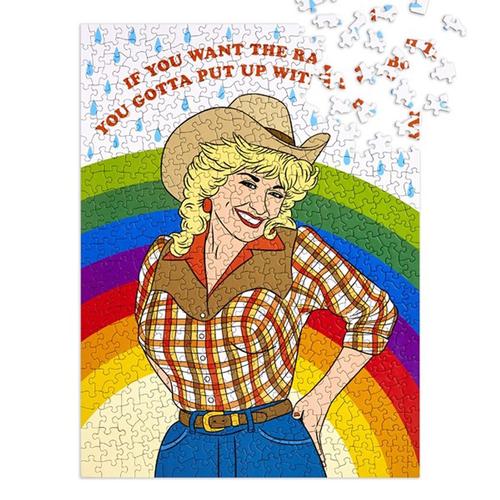 Jigsaw Puzzle: Cowgirl Rainbow