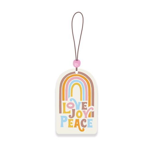 Car Air Fresheners: Love Joy Peace Rainbow